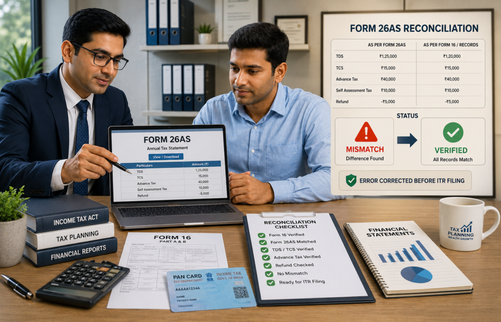 ITR Filing FY 2025-26 Form 26AS verification to avoid tax notices